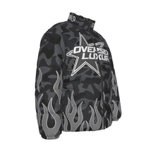 Load image into Gallery viewer, Grey Camo Flame Puffer Jacket
