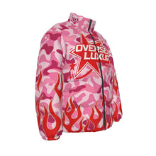 Load image into Gallery viewer, Pink Camo Flame Puffer Jacket
